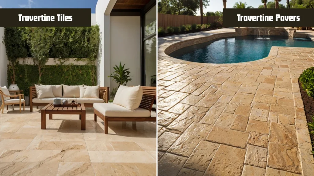Aesthetic Differences Between Peacock Pavers and Travertine