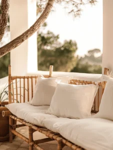 Balcony décor with neutral cushions: The foundation of a calm retreat