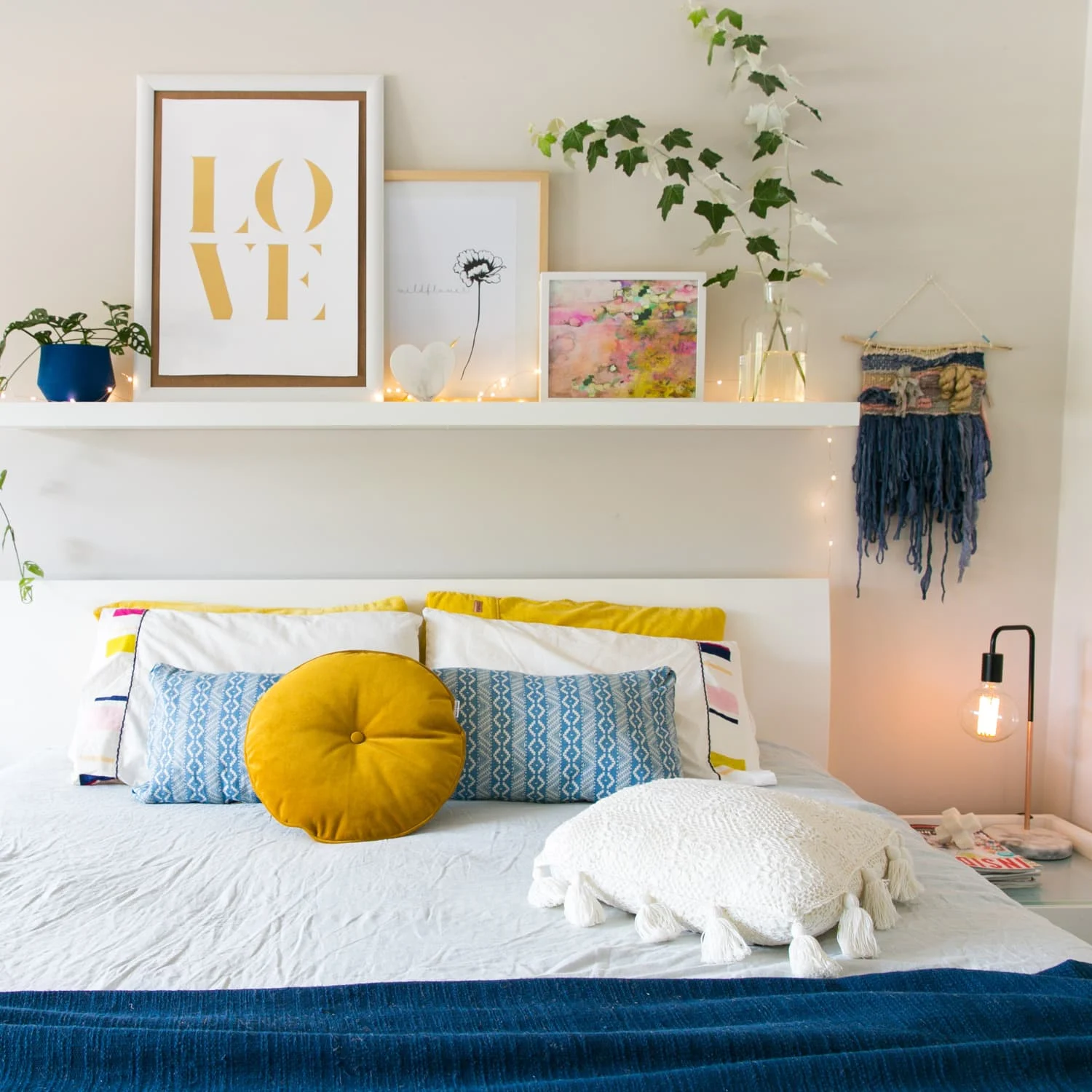 Bedroom wall shelf styling inspiration: Creating a focal point