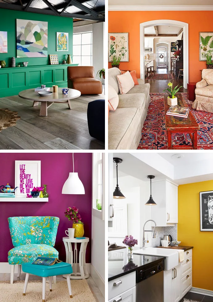 Bold Paint Colors and Accent Walls