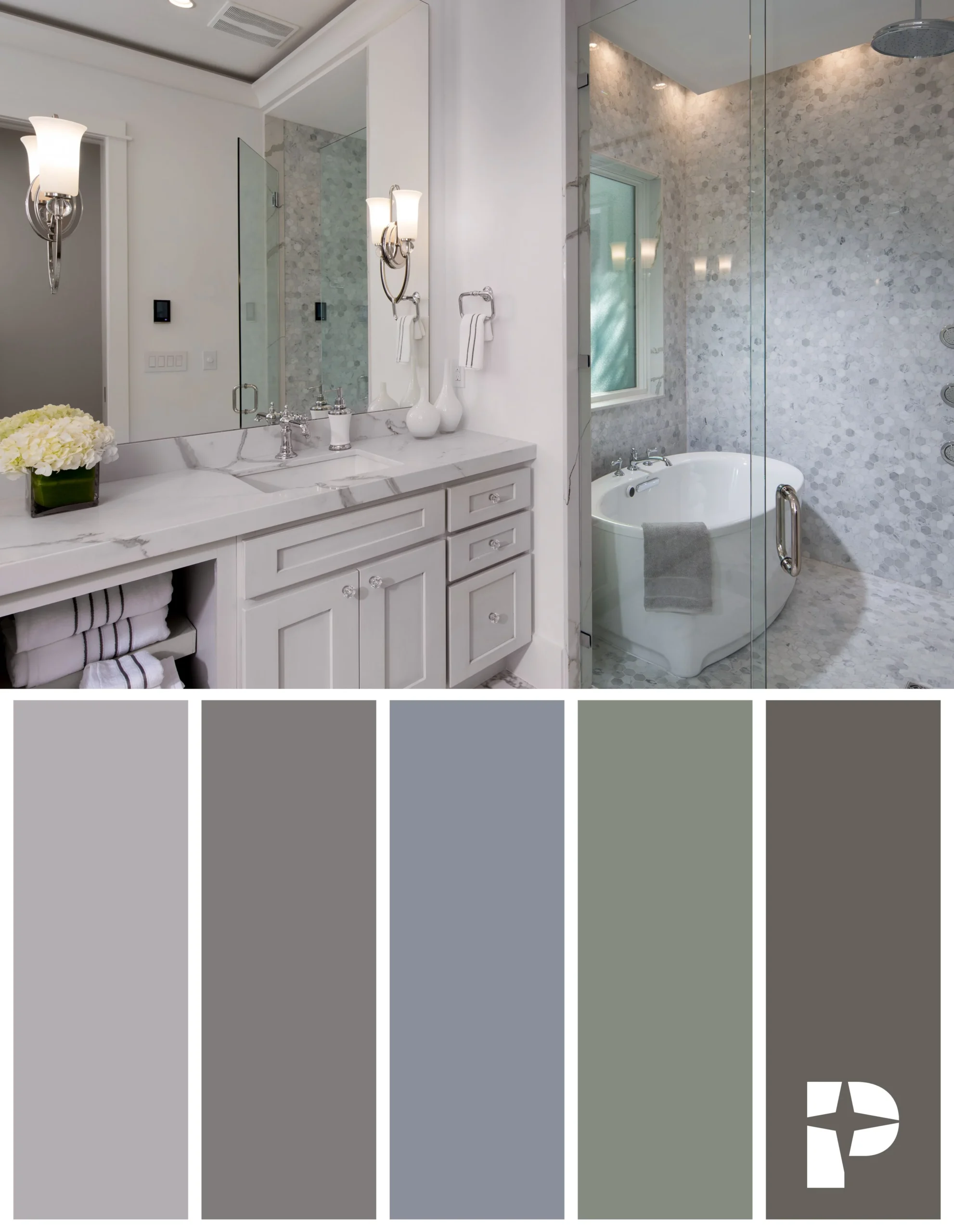 Calm Bathroom Styling Inspiration: Color Palette Basics