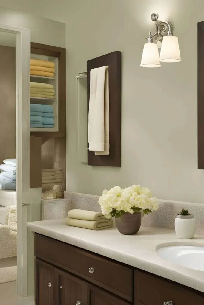 Color coordination and texture harmony in bathroom décor with soft towels