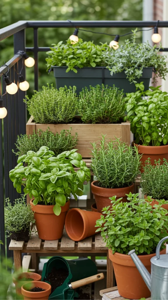 Container Mix‑And‑Match: Flexible Small Balcony Herb Garden Ideas