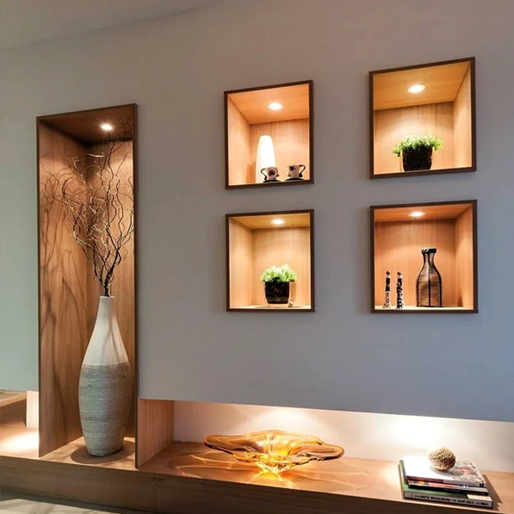 Cozy Kitchen Shelf Lighting Ideas: Recessed Spotlights
