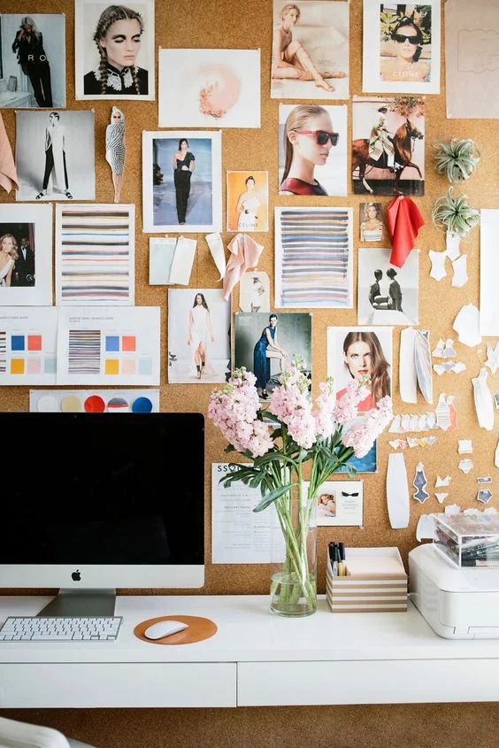 Creative layouts for workspace décor with simple cork boards