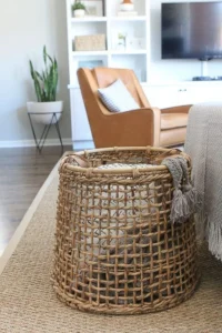 DIY basket décor ideas for the living room