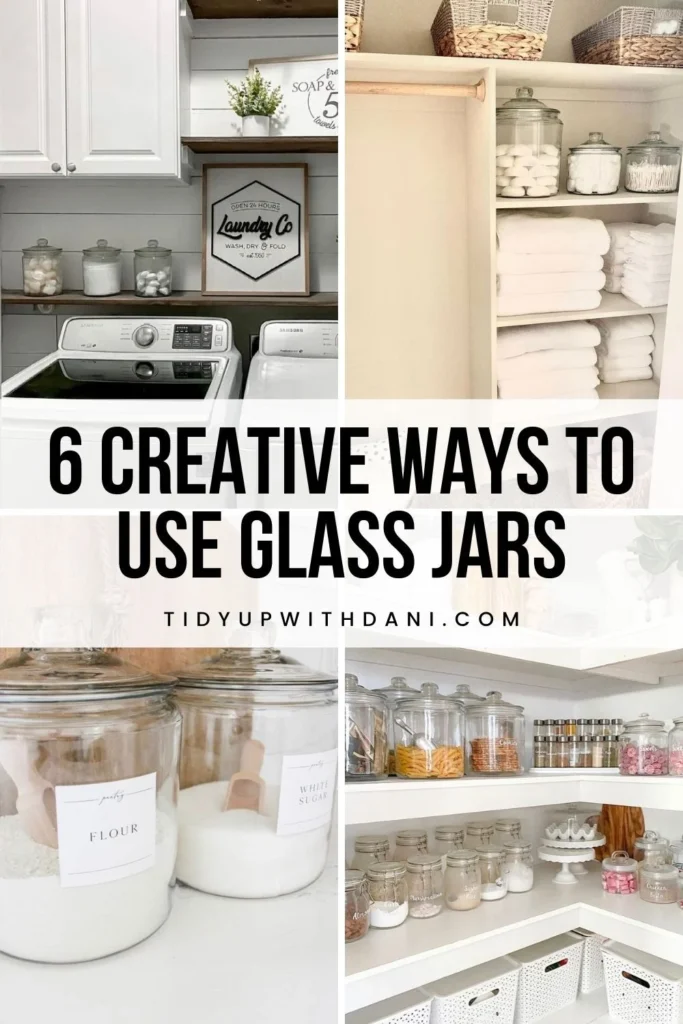 DIY décor using glass jars for Kitchen Storage