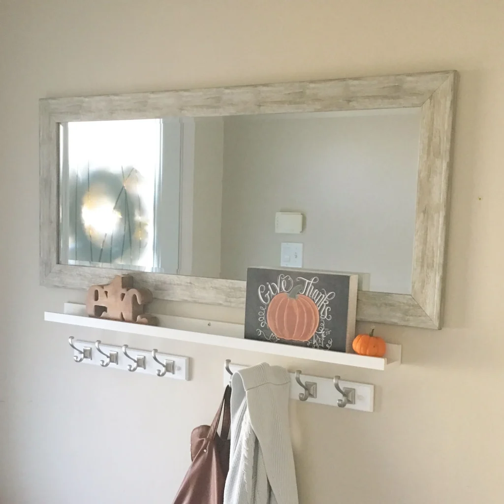 Functional Art: Shelves, Hooks, and Mirrors as Hallway Wall Décor Ideas
