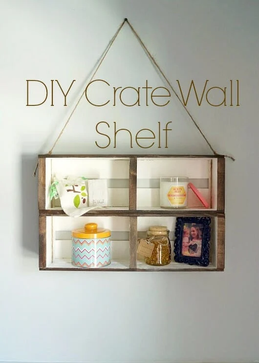 How to mount your DIY wall shelf using crates securely