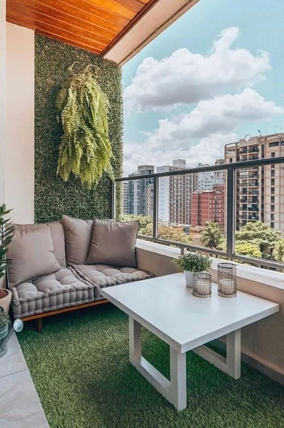 Integrating Greenery into Simple Balcony Coffee Table Décor