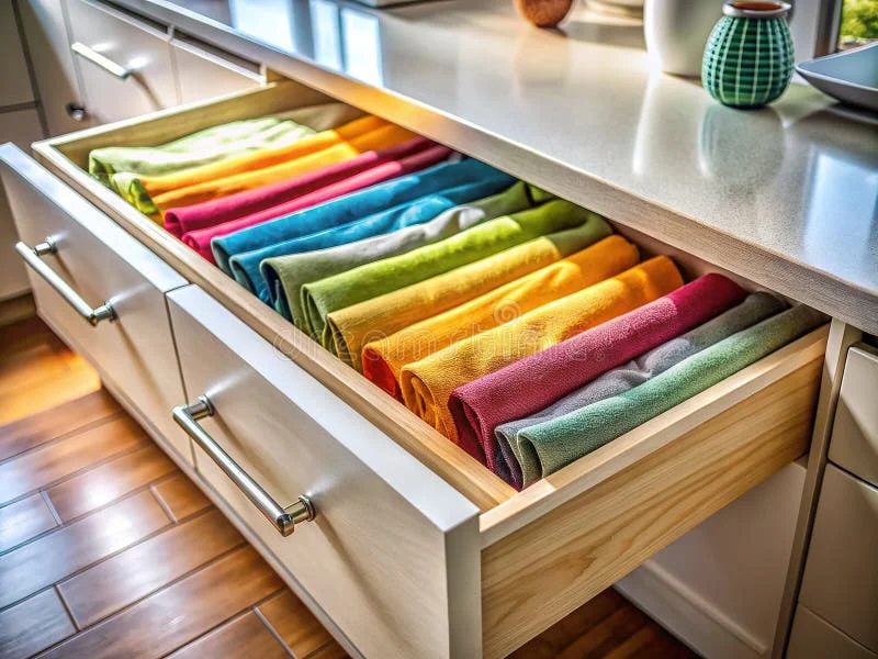 Integrating linen towels into functional kitchen zones