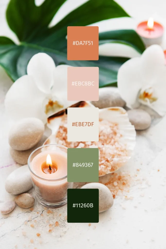 Integrating spa candle trays with lighting and color palettes