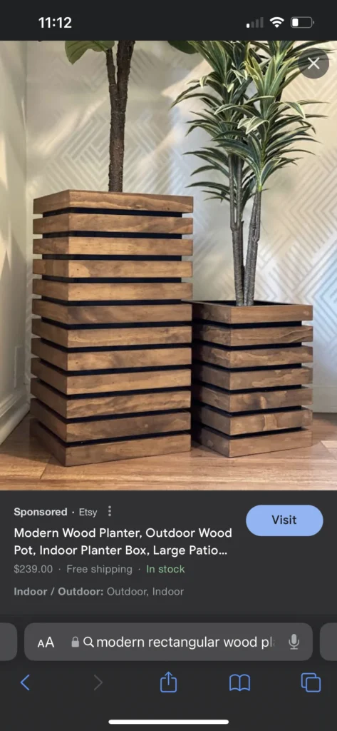 Integrating Wooden Furniture and Planters