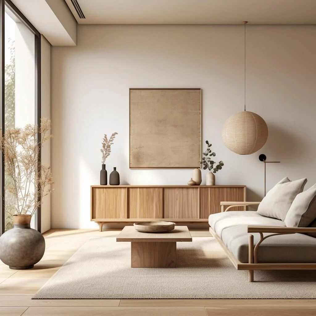 Japandi interior design ideas for the living room