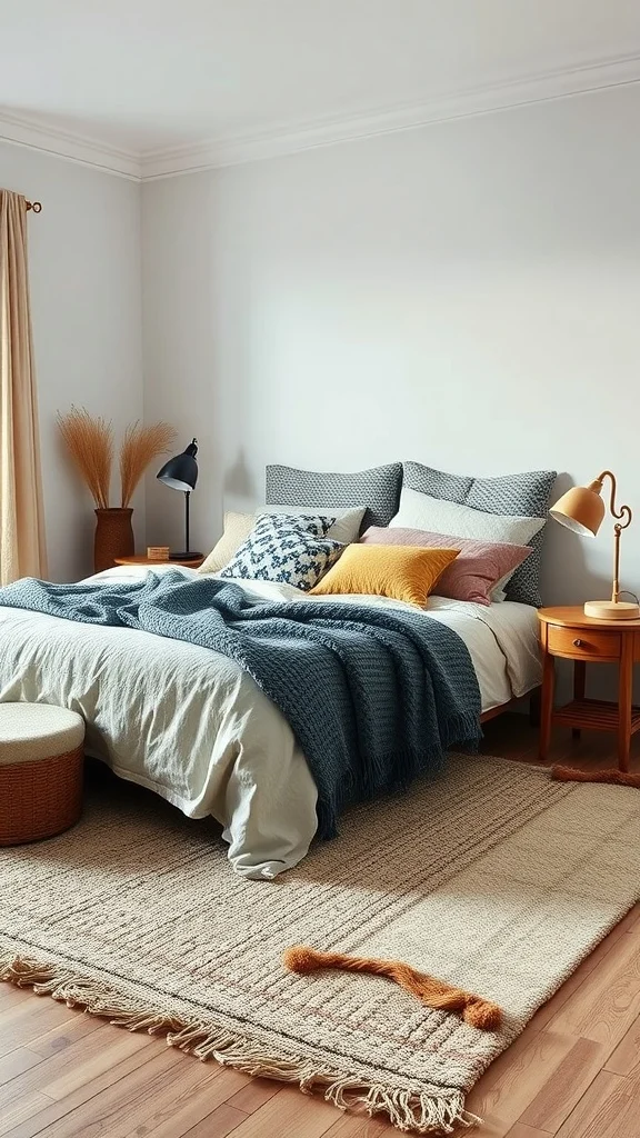 Layering Techniques for bedroom décor with textured blankets