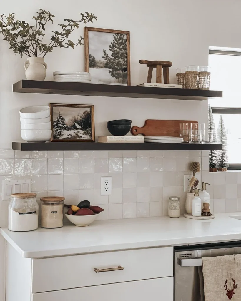 Layout Planning for Kitchen Décor with Minimal Rack Shelves