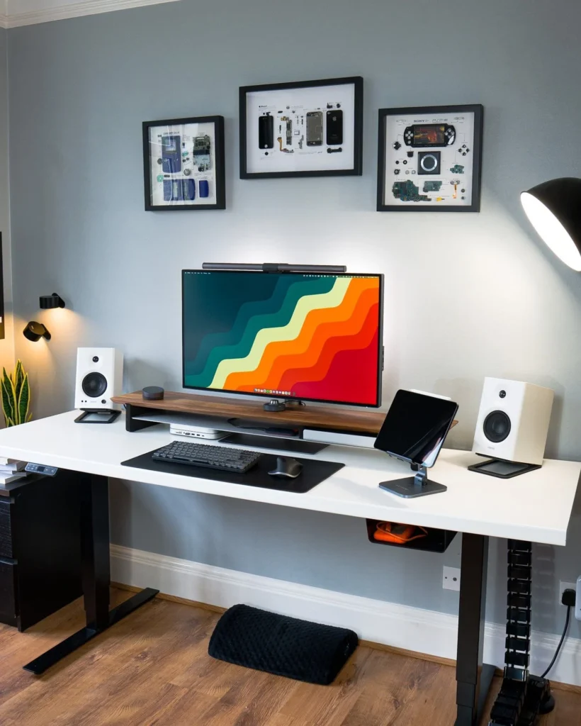 Lighting and Ergonomics in Simple Desk Setup Inspiration