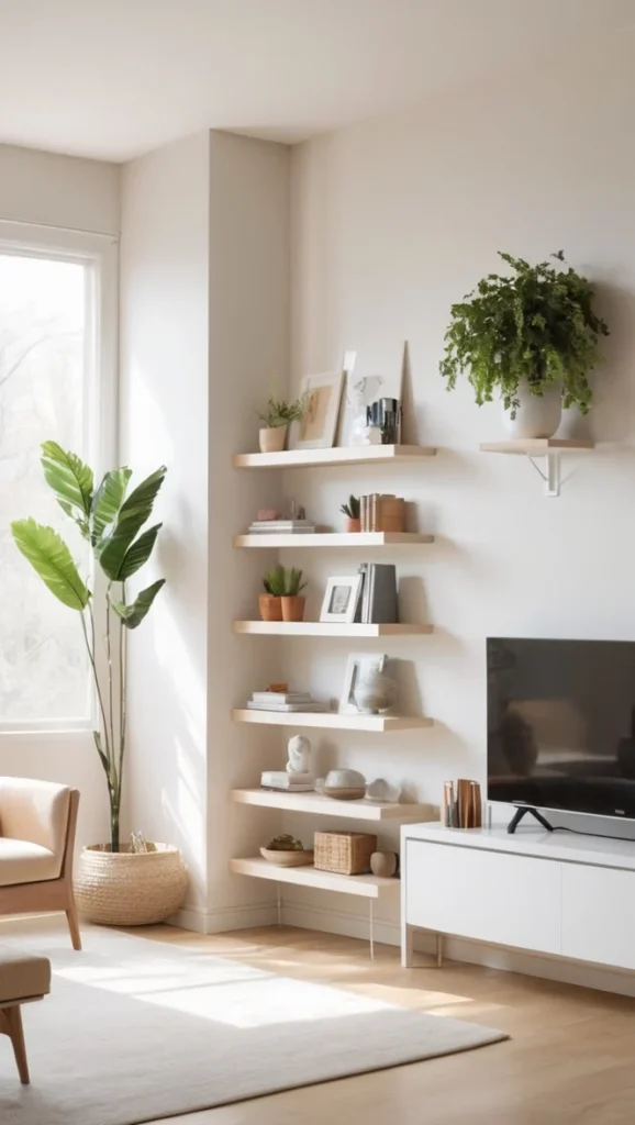 Living Room Décor with Minimalist Wall Shelves: Understanding the Concept