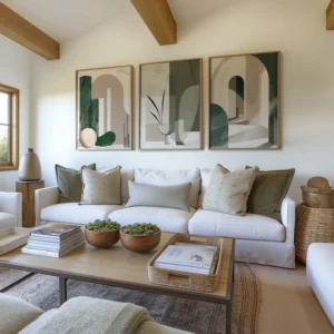 Living room décor with neutral artwork: Setting the Tone
