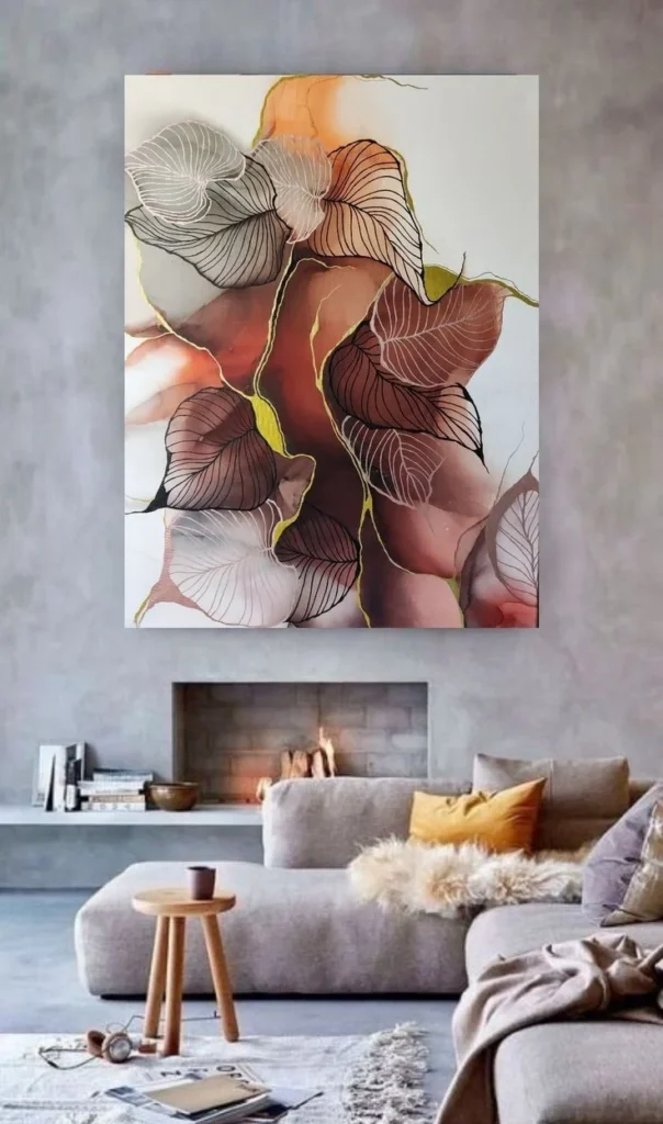 Living Room Transformation: Soft Abstract Paintings as Centerpieces
