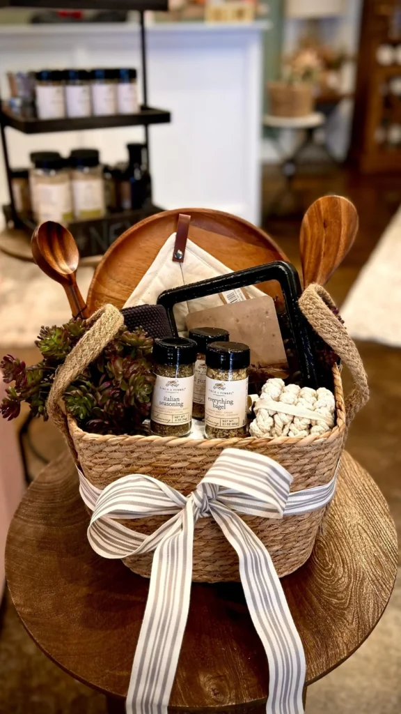 Material Choices and Textures for how to decorate a gift basket at home
