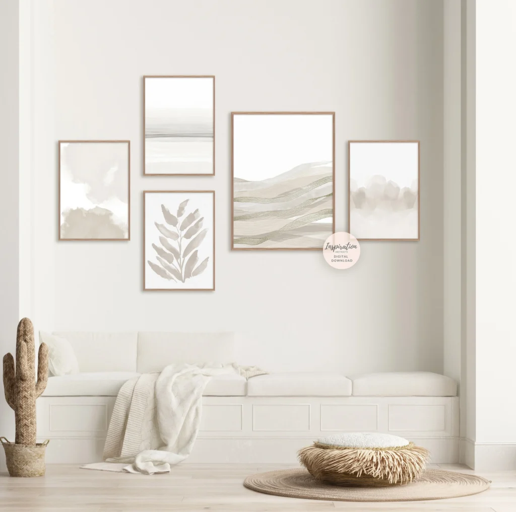 Materials and framing options for wall décor with minimalist poster prints