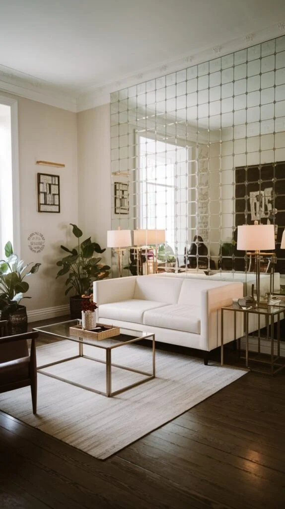 Mirrored accents: reflect light and space