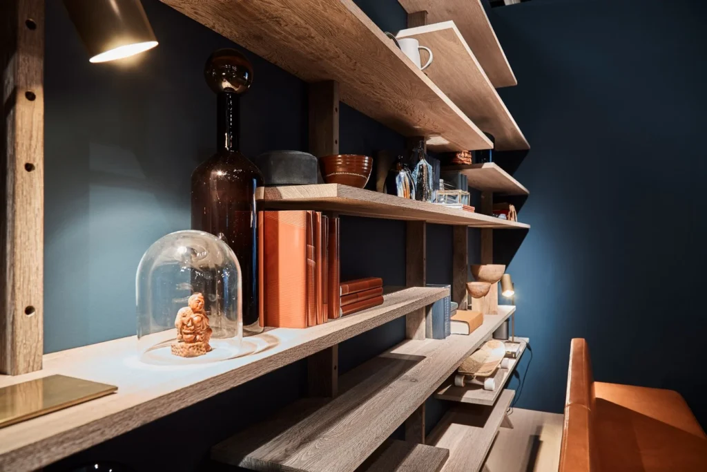 Open Shelving and Wall-mounted Wood Features