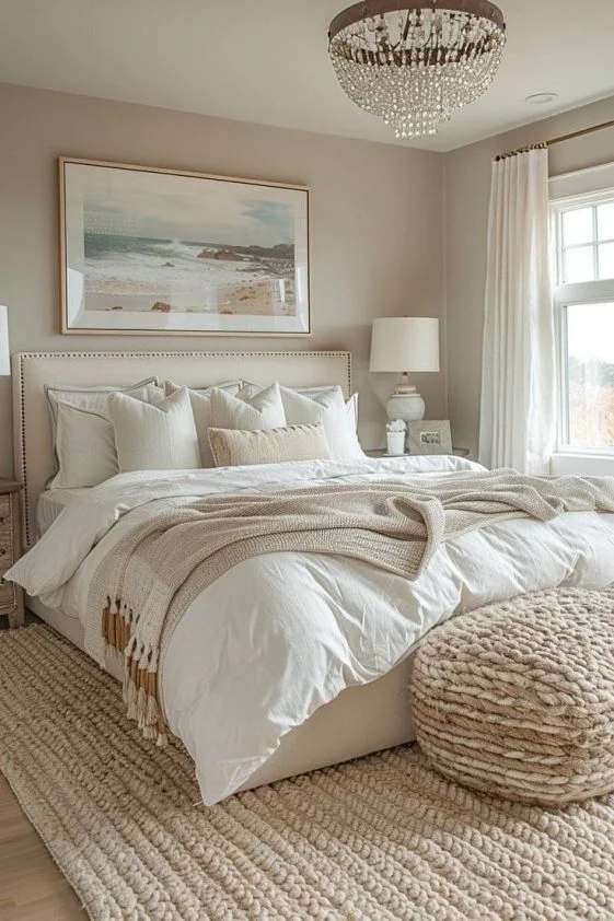 peaceful bedroom design ideas: Layer Soft Textures for Ultimate Calm