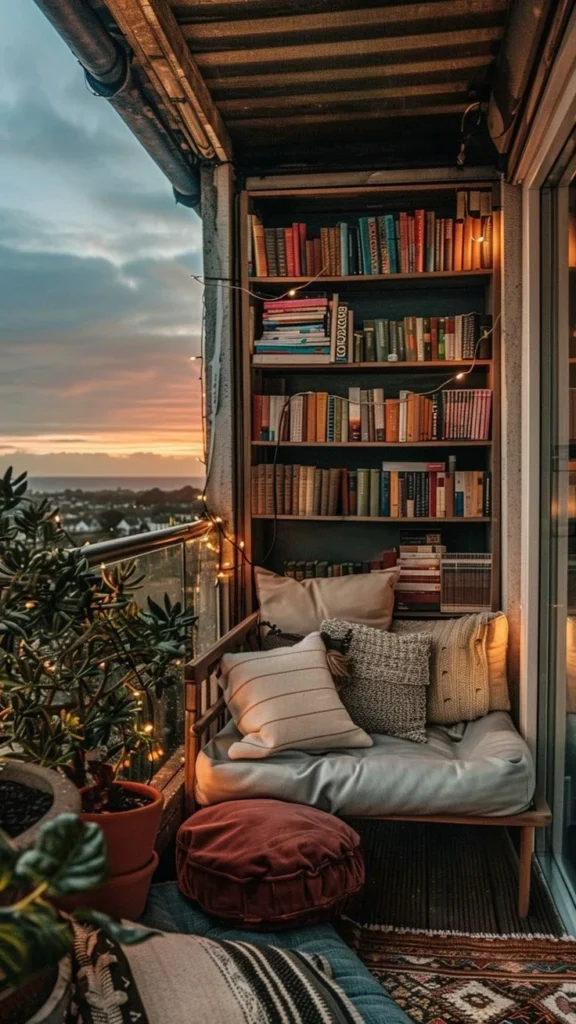 relaxed balcony reading corner ideas: Creating a Cozy Atmosphere with Textiles