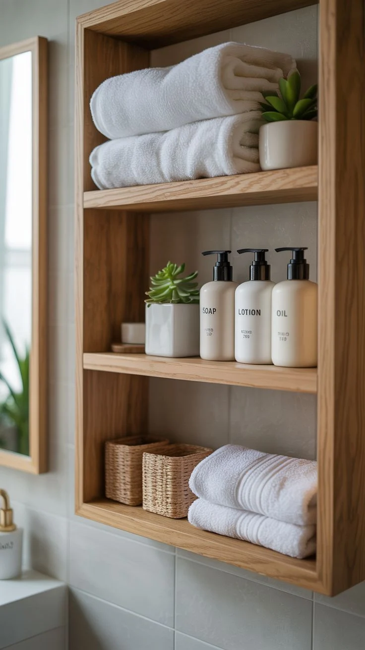 simple bathroom shelf décor ideas: functional foundations