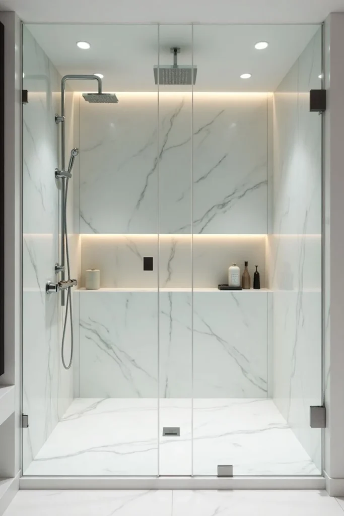 Smart Storage Solutions in Minimalist Shower Design