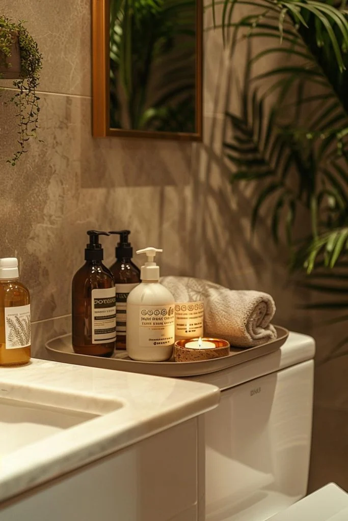 Strategic Placement of Wooden Trays in Bathroom Layouts