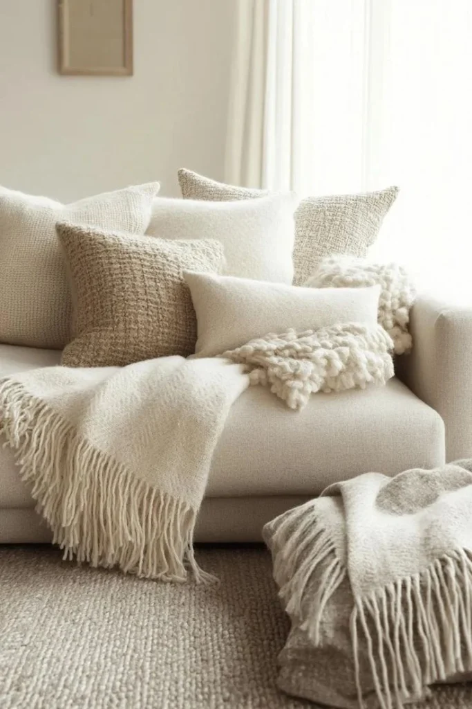 Styling accessories that complement neutral cushions