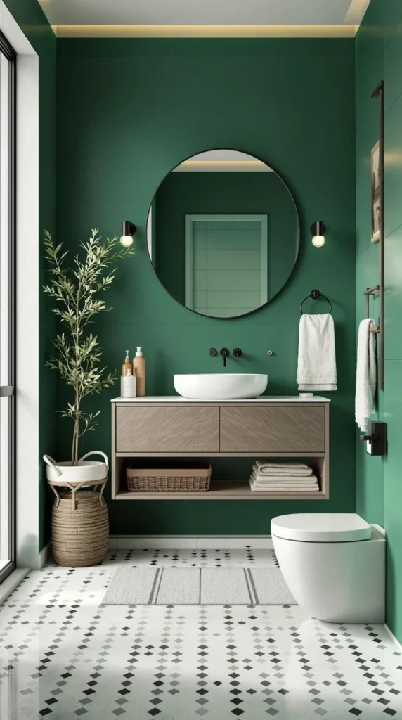 Styling small bathrooms with green accents