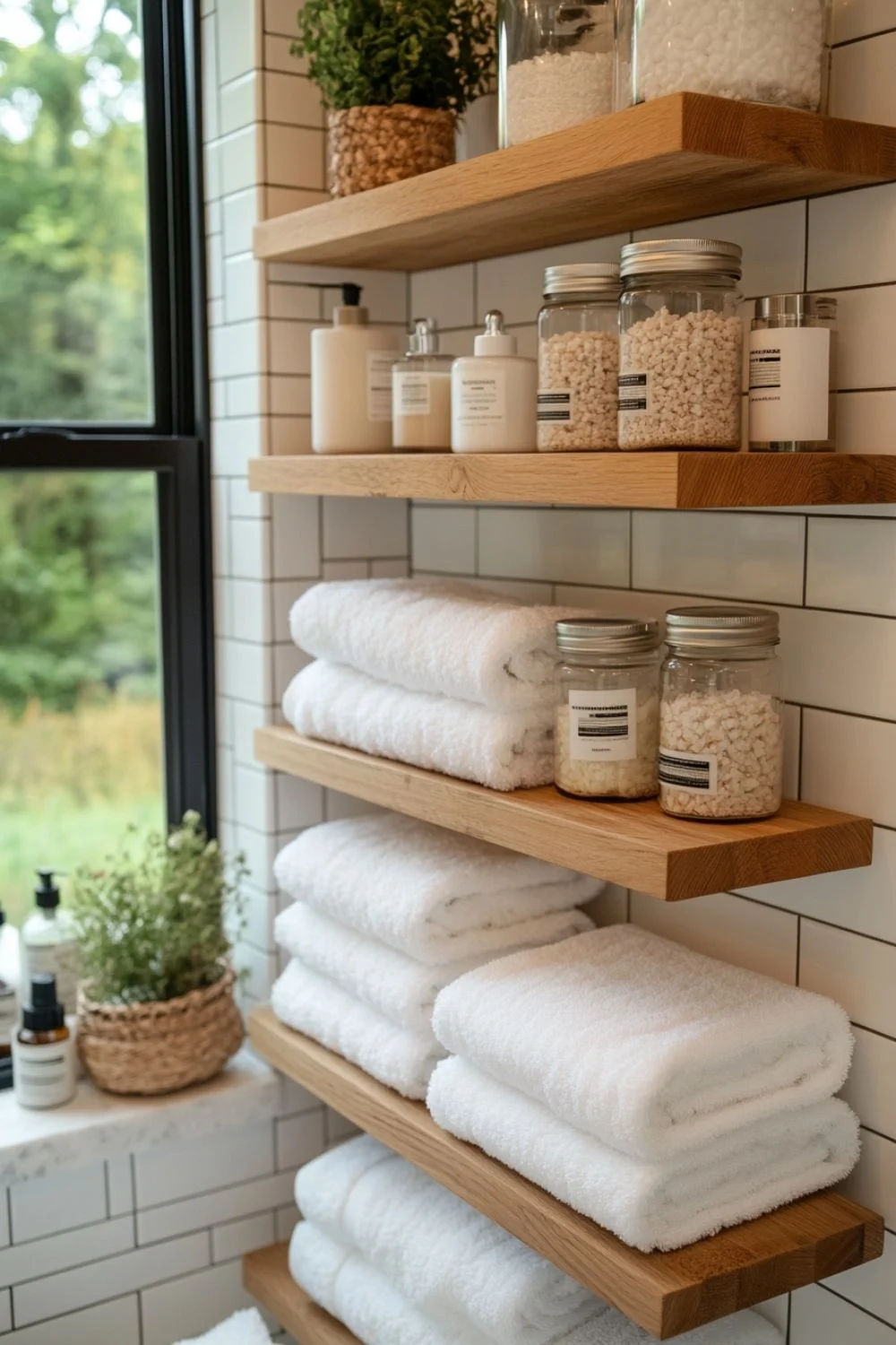 Why bathroom décor with wooden shelf décor is gaining popularity