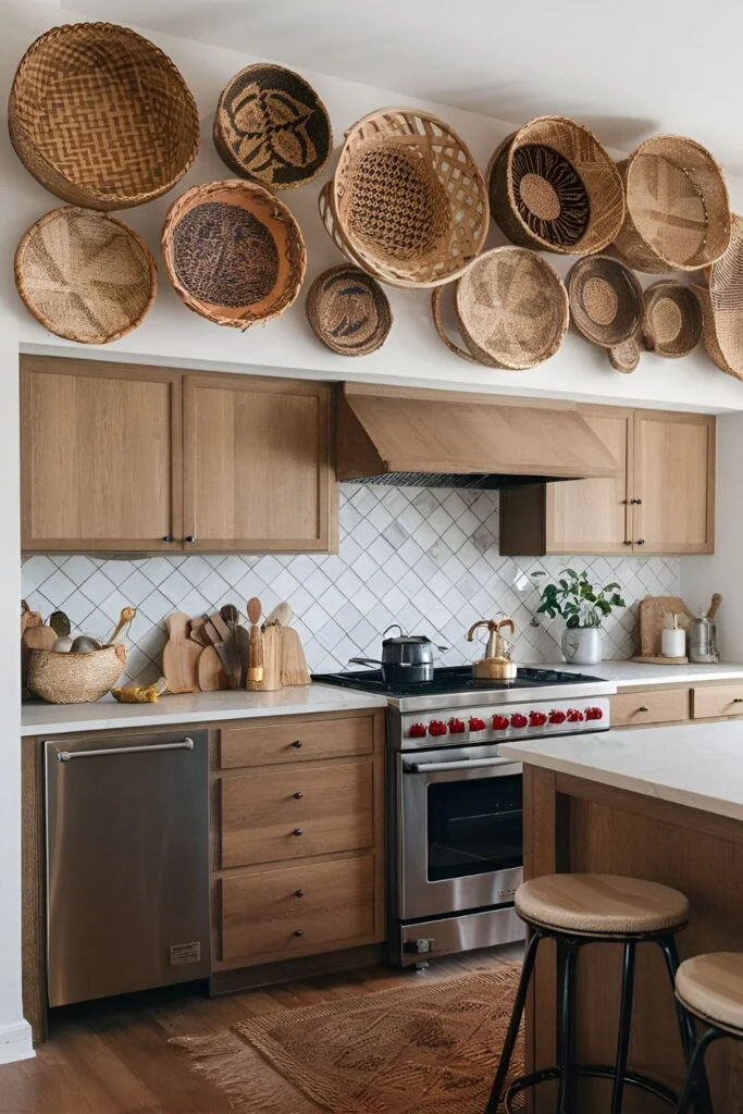 Why kitchen décor with woven baskets works for every style