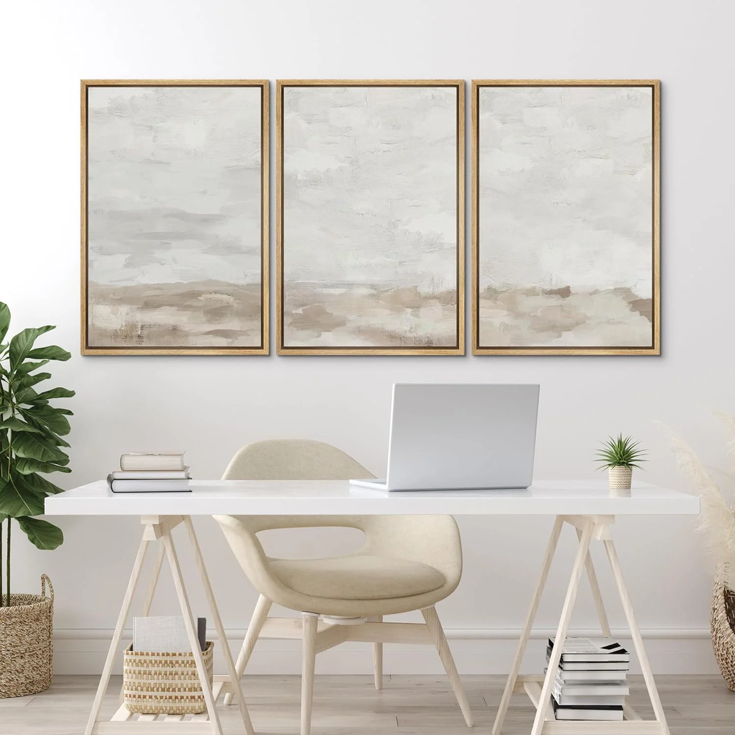 Why Neutral Wall Art Works Perfectly in a Home Office