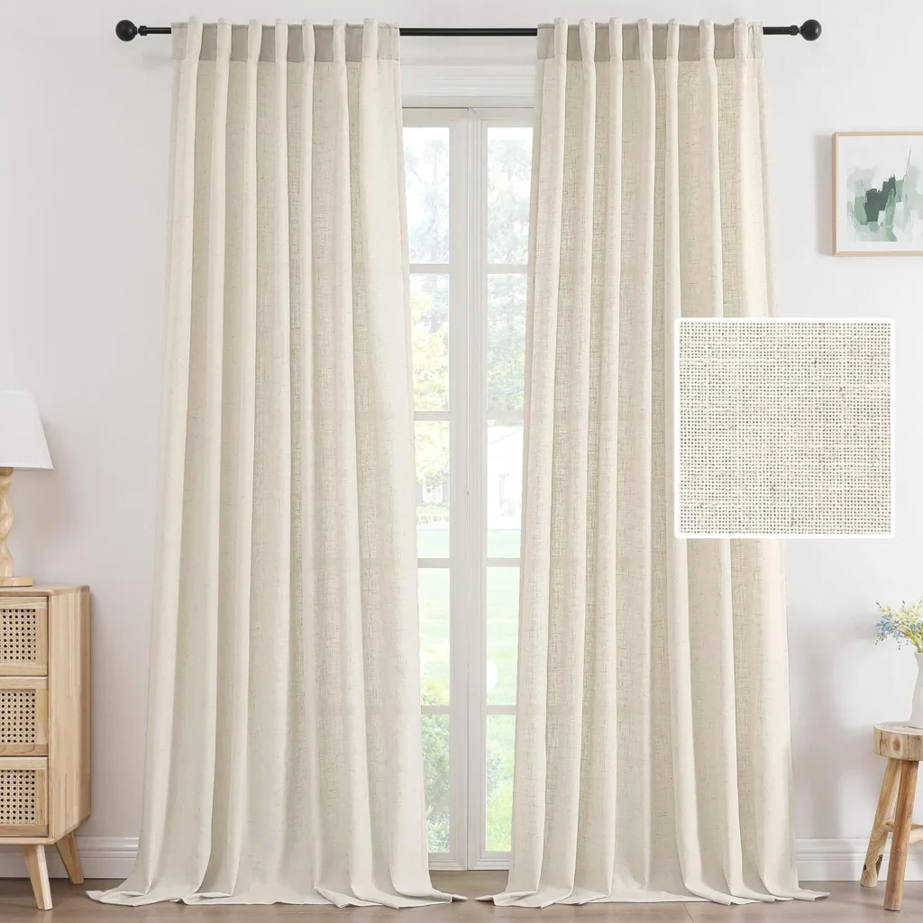Window treatments: Linen curtains for light control and privacy