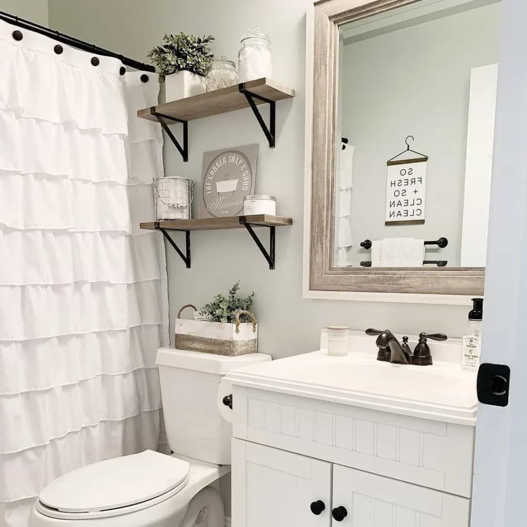 Bathroom Décor with Neutral Shelf Décor: Why It Works