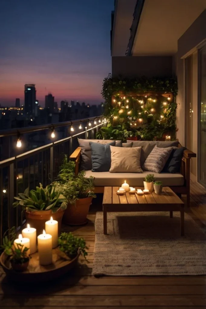Calm Balcony Relaxation Inspiration: Lighting for Evening Serenity