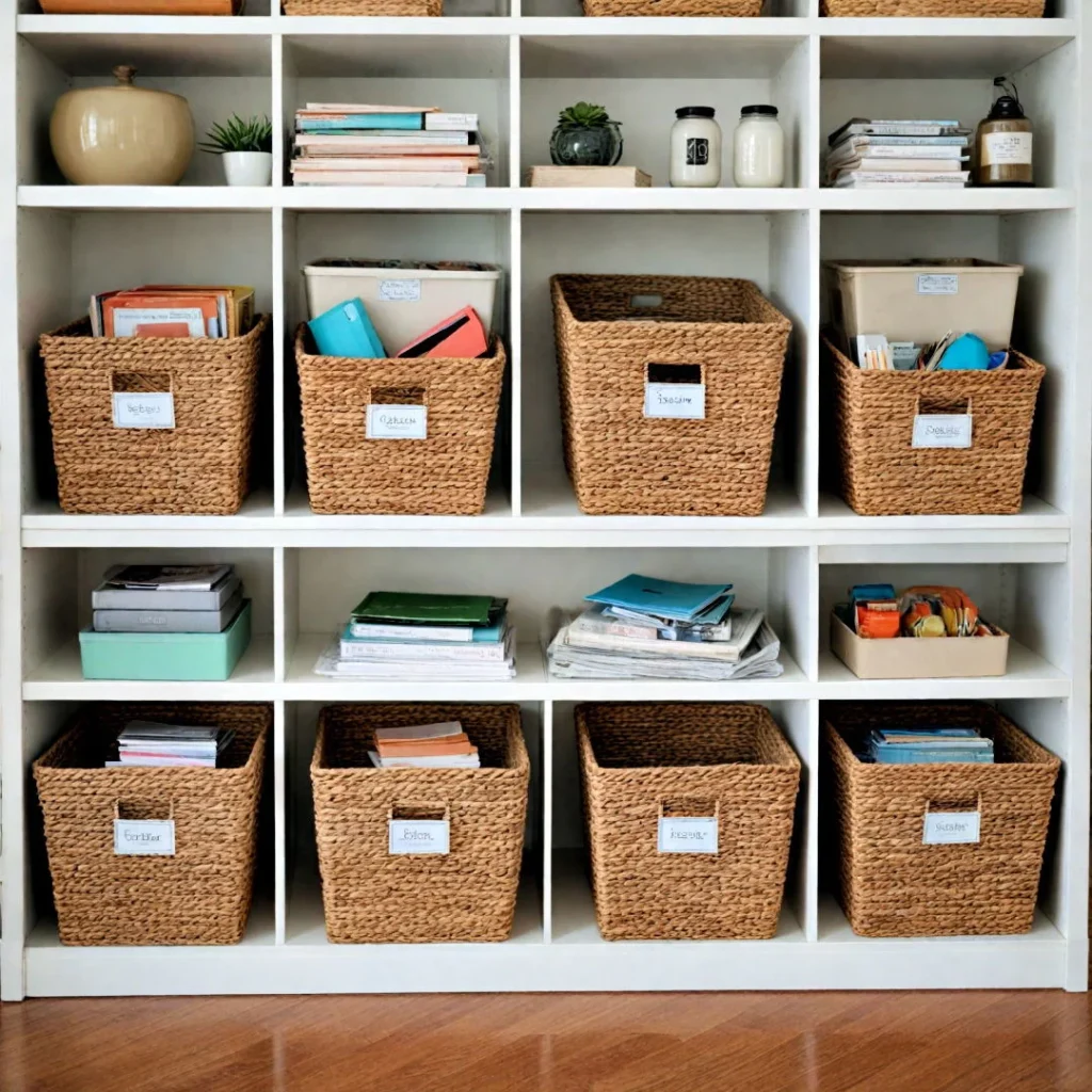 Choosing the right baskets for workspace décor with simple décor baskets