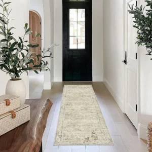Designing hallway décor with neutral runner rugs