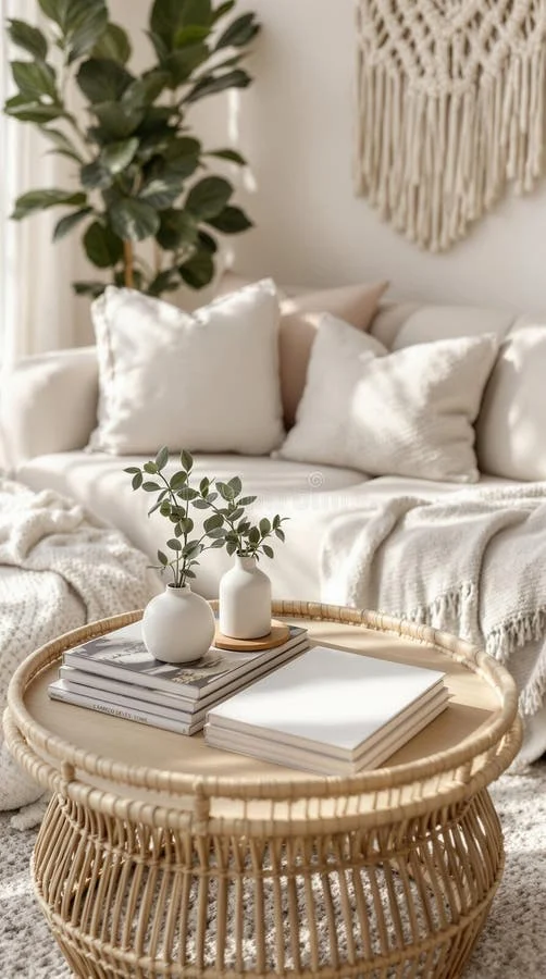 Embracing natural home décor with woven textures in the living room