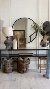 entryway décor with neutral décor trays: Why It Works