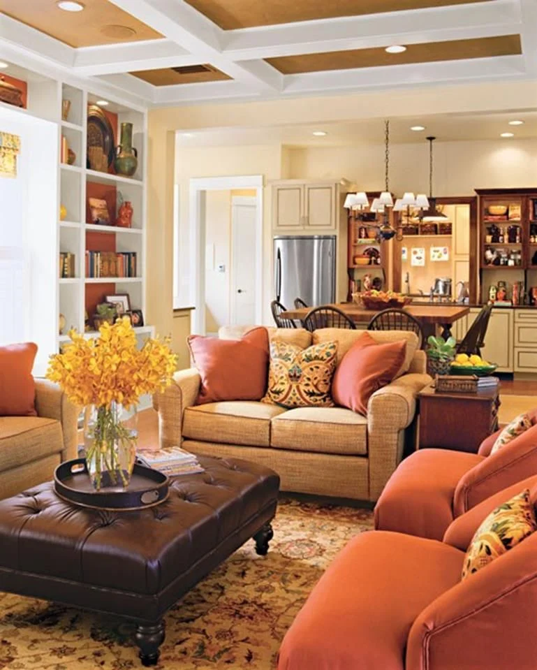 Furniture Arrangements for Warm Living Room Design Ideas