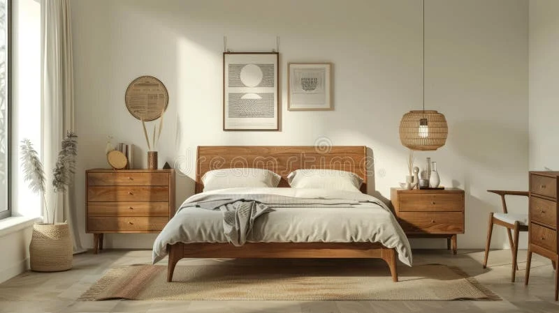 Furniture Selection: Clean Lines and Natural Wood