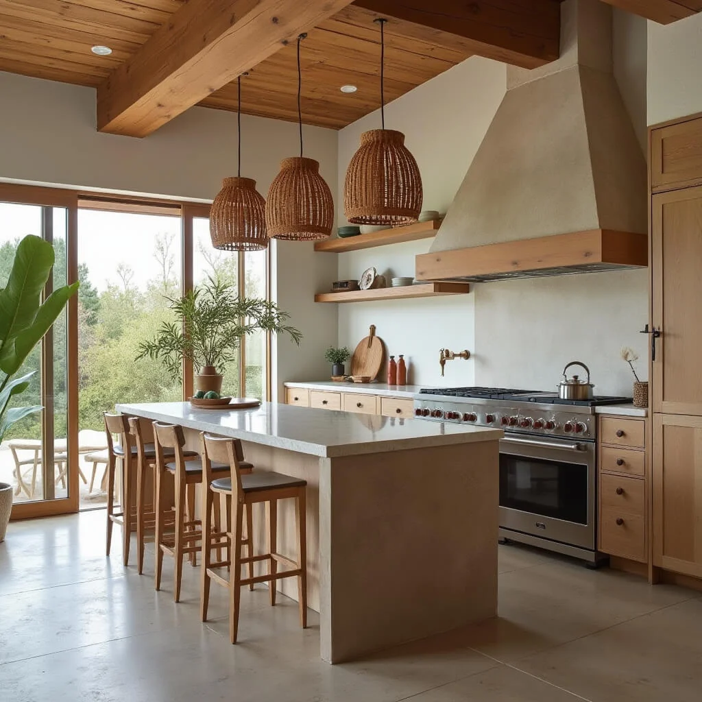 Kitchen and dining areas: practical woven accents