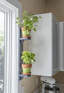 kitchen plant shelf ideas: built‑in herb walls
