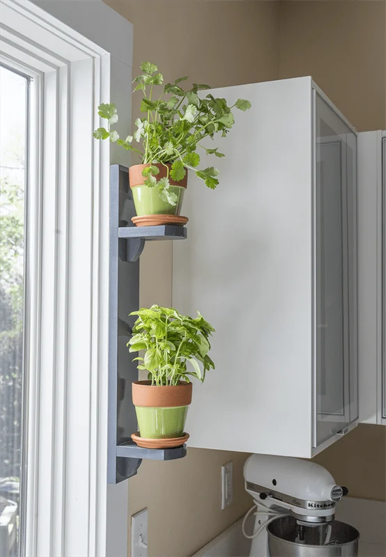 kitchen plant shelf ideas: built‑in herb walls